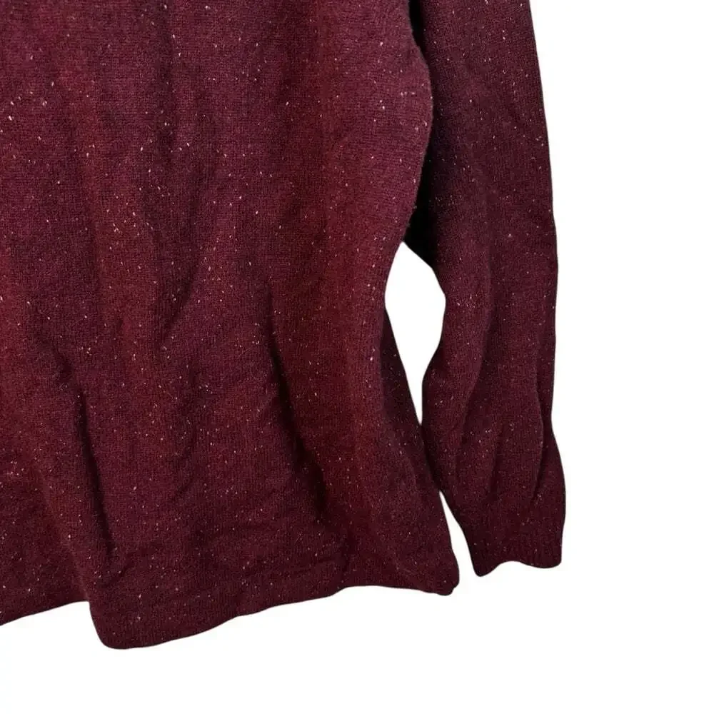 Woolrich Burgundy Speckled 1/4 Zip Pullover Sweater XL Cabincore Outdoor
